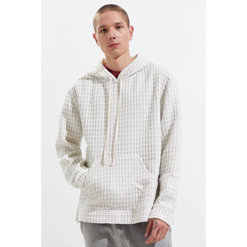 UO Urban Outfitters Standard Cloth Waffle Knit Hooded Sweatshirt Men's Size L
